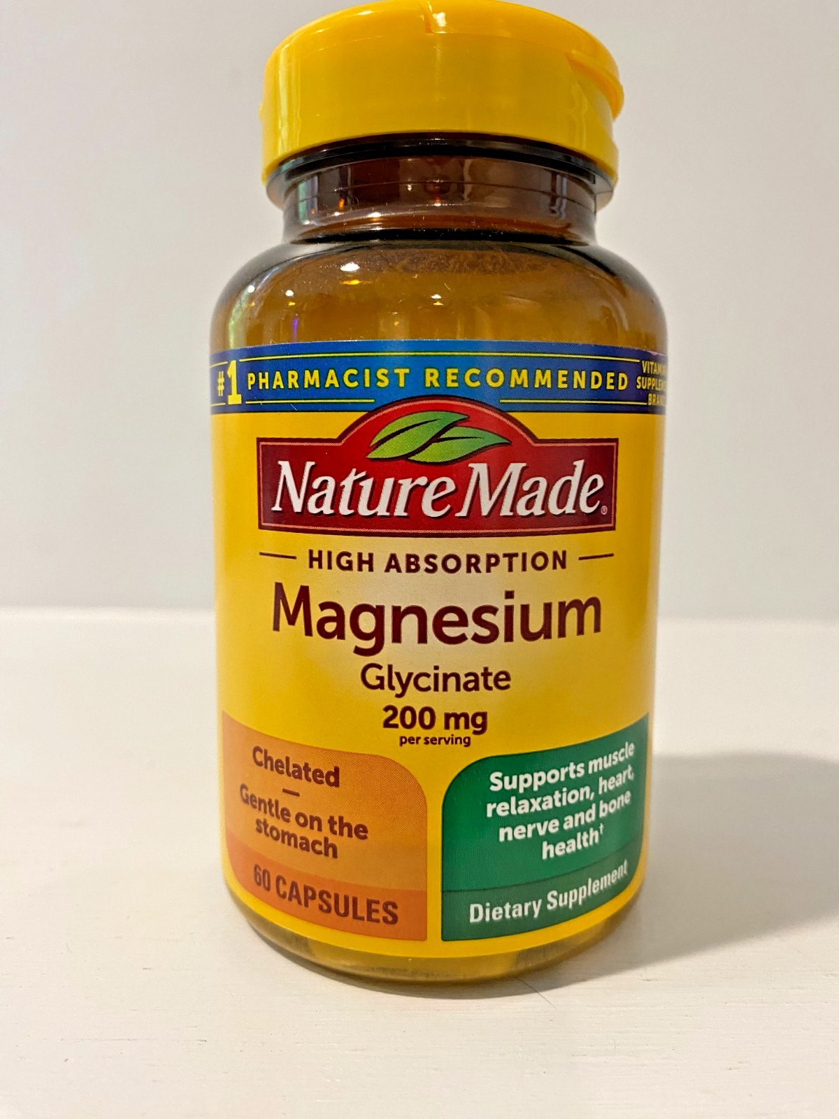 Nature Made High Absorption Magnesium Glycinate 200mg/Serving 60 Capsules NEW