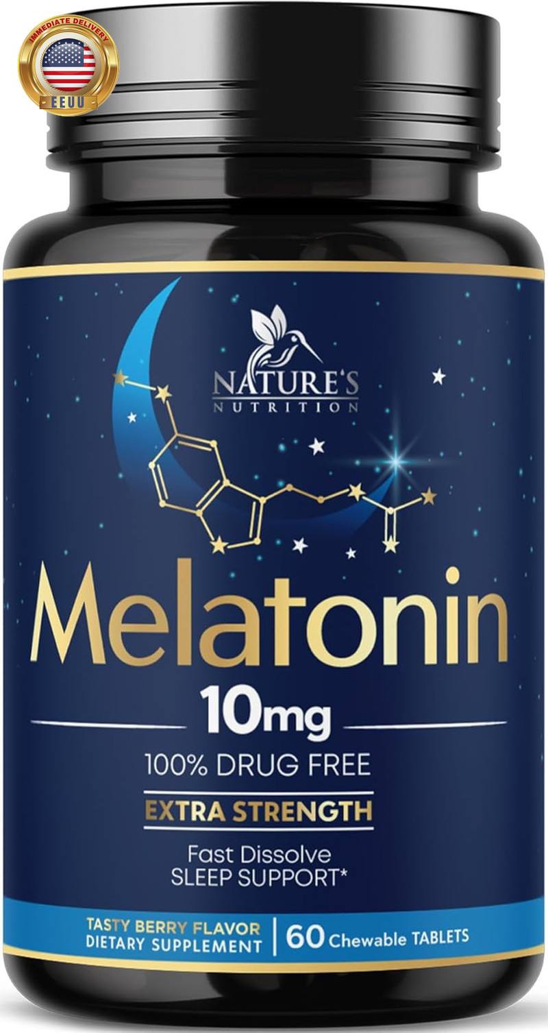 Melatonin 10 Mg Fast Dissolve, Melatonin Supplements for Restful Sleep, Natural