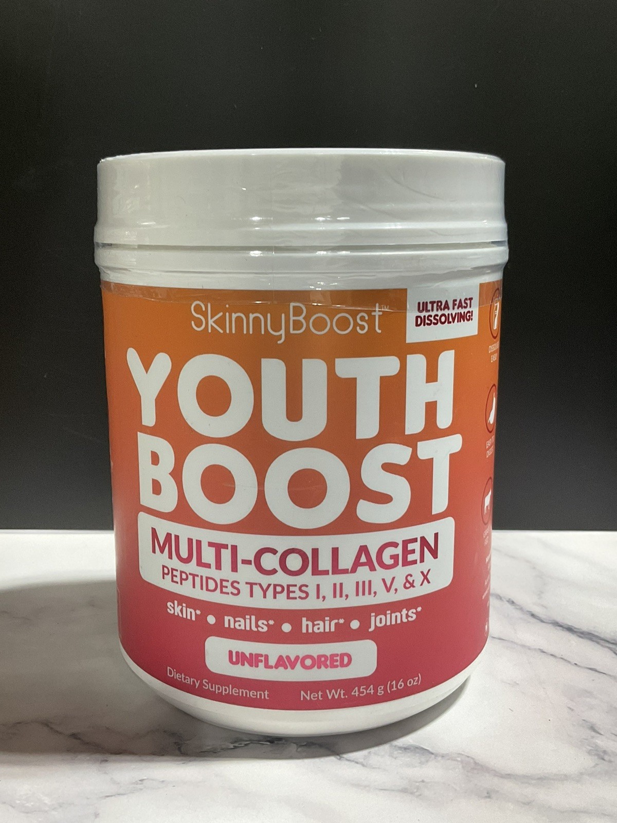 SkinnyBoost Youth Multi Collagen Peptides Type I II III V & X – Unflavored