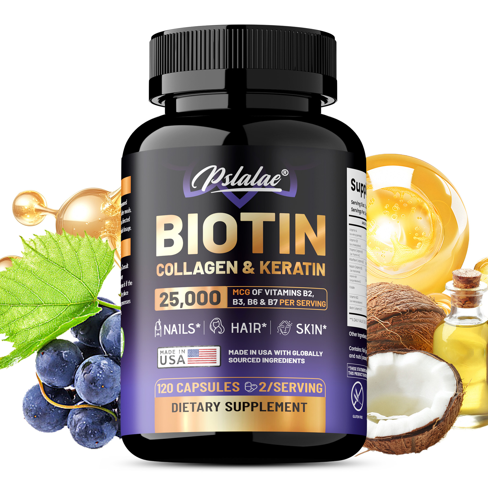 Biotin, Collagen & Keratin – Anti-Aging, Support Healthy Hair, Nails & Skin