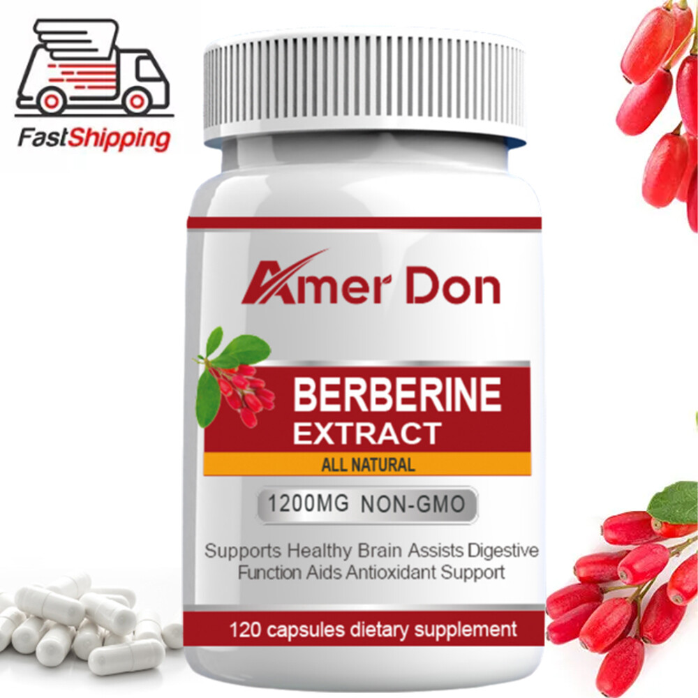 120Capsules BERBERINE Extract Capsules 1200mg Blood Sugar Cardiovascular Support