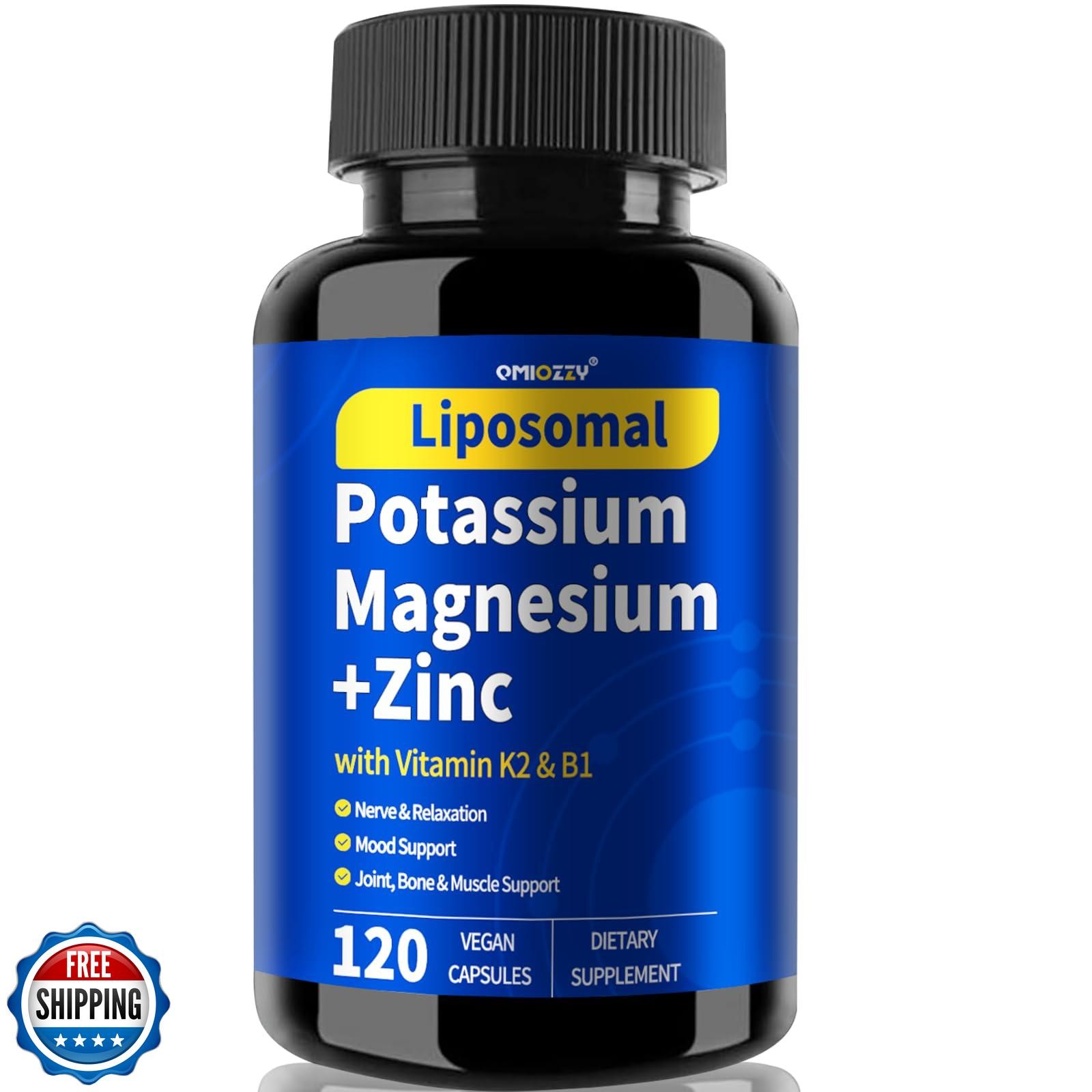 Potassium Magnesium Supplement, 1600mg Liposomal Magnesium Aspartate, Potassi