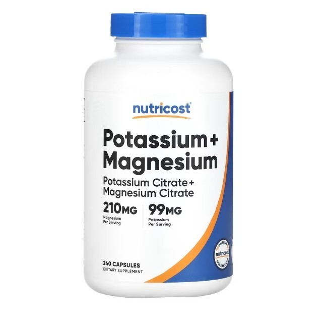 Nutricost, Potassium + Magnesium, 240 Capsules