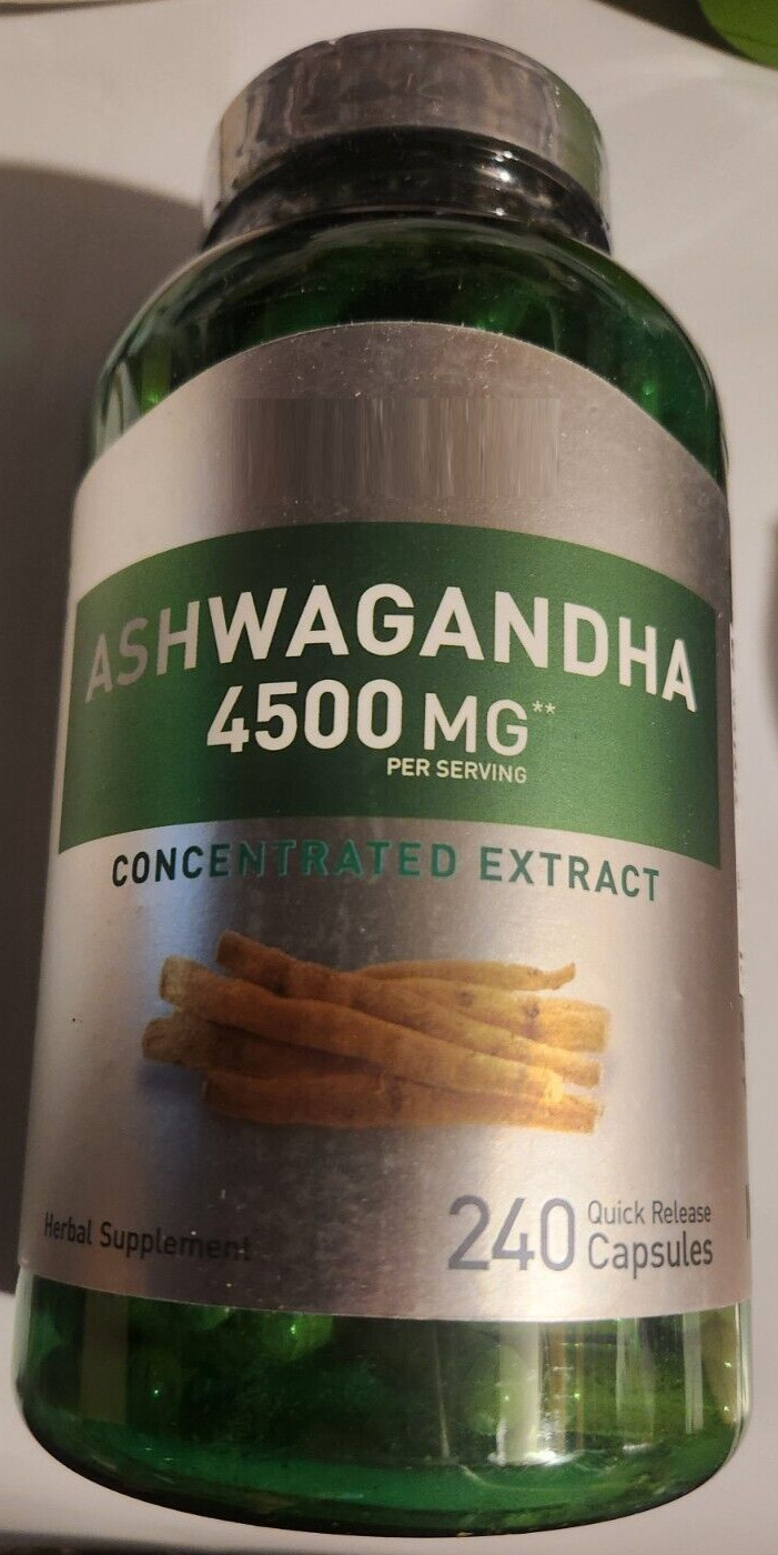 Ashwagandha 4500mg 240 Caps and Bioperine Ayurvedic Herb