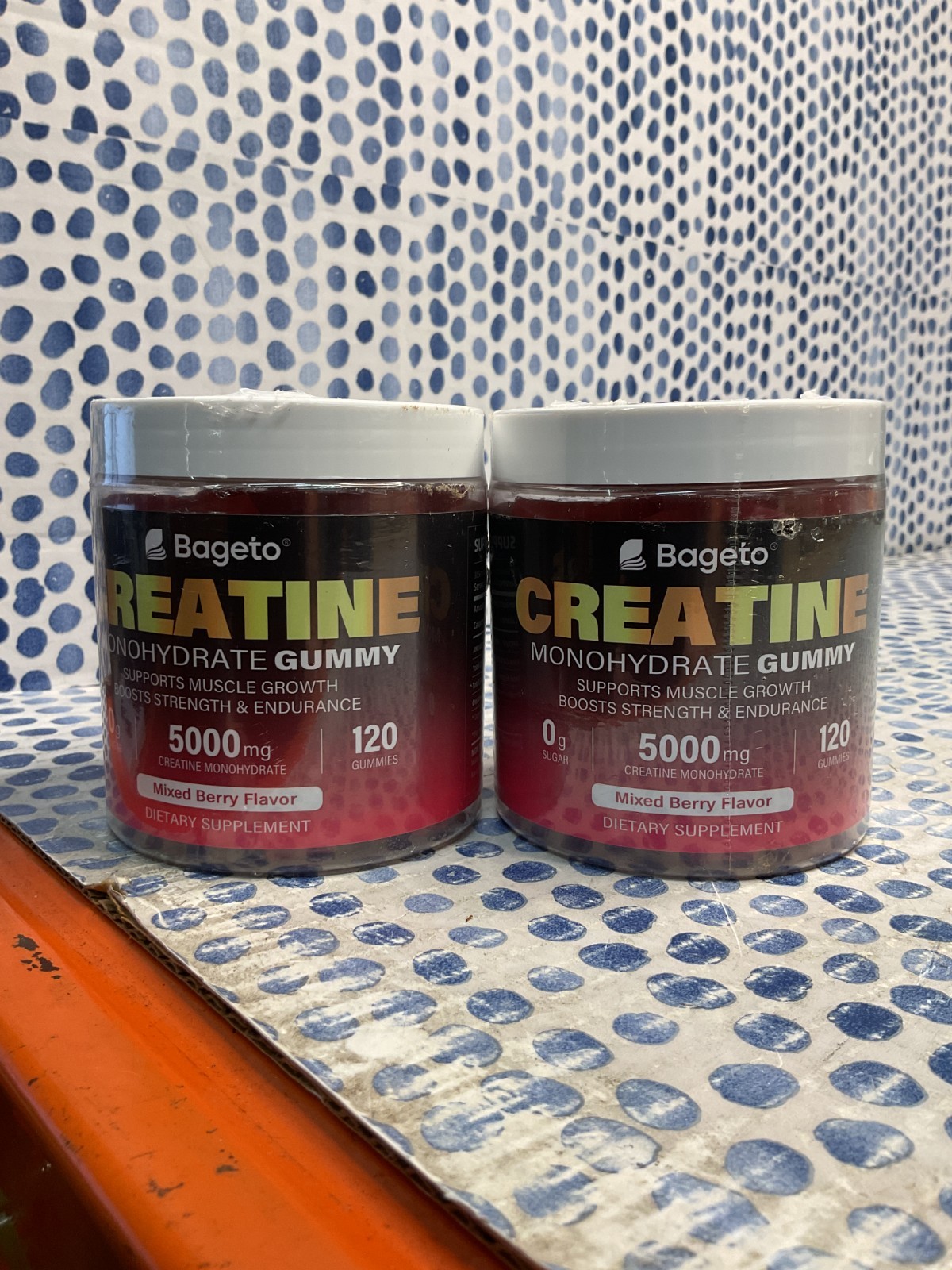 Bageto Creatine Monohydrate 5000mg Berry Gummies (120/Bottle, 2 Bottles) EX 3/27