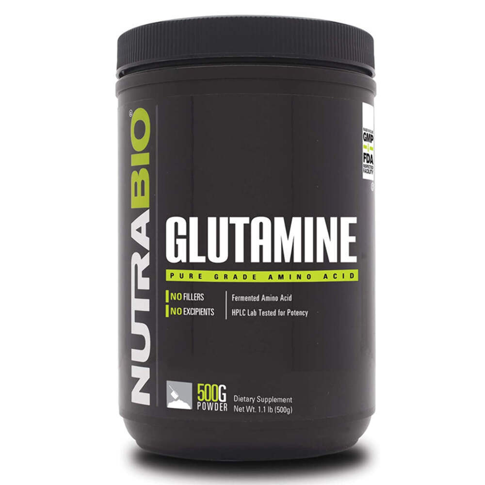 NutraBio – Glutamine Powder 100 Servings (500g) Unflavored