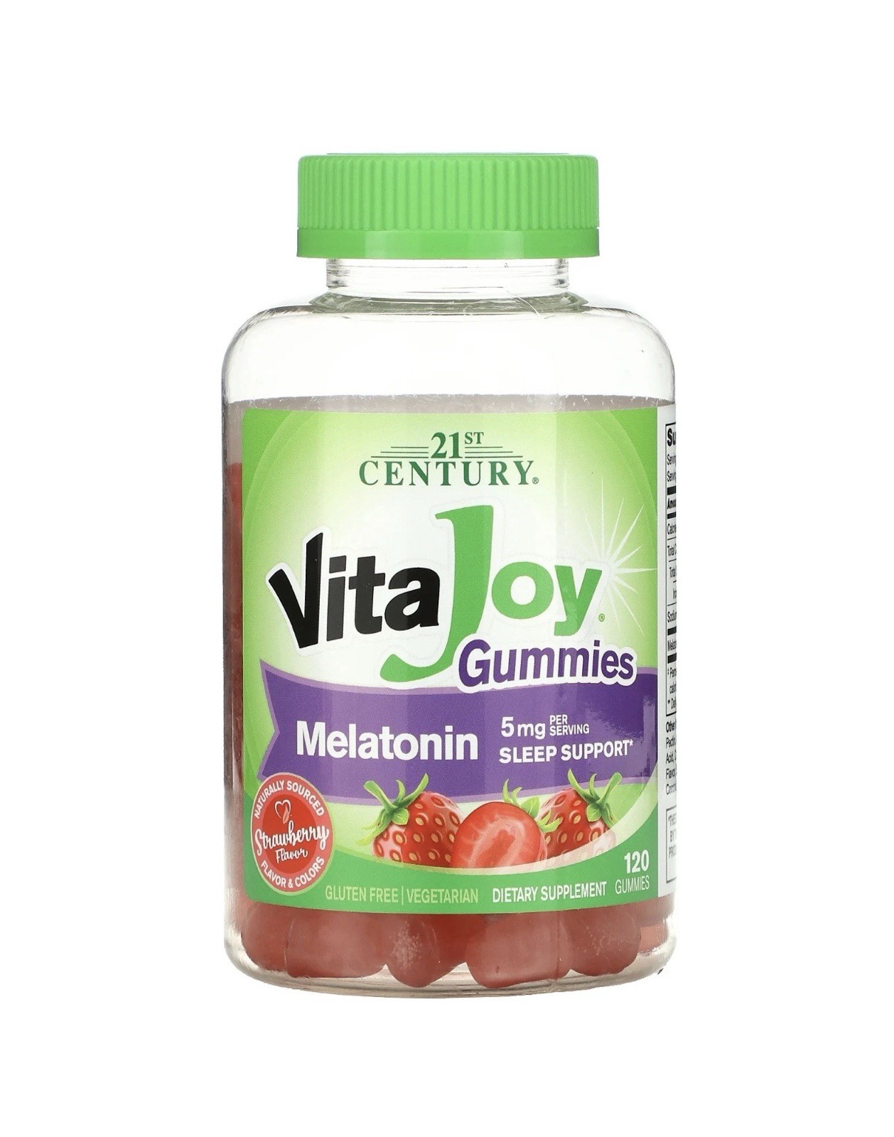 21st Century VitaJoy Melatonin Gummies 120 Gummies Gluten-Free, Vegetarian – New