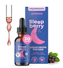 JoySpring Sleepberry Children’s Melatonin 3mg – Liquid Sleep 2 fl oz (1 Pack) –