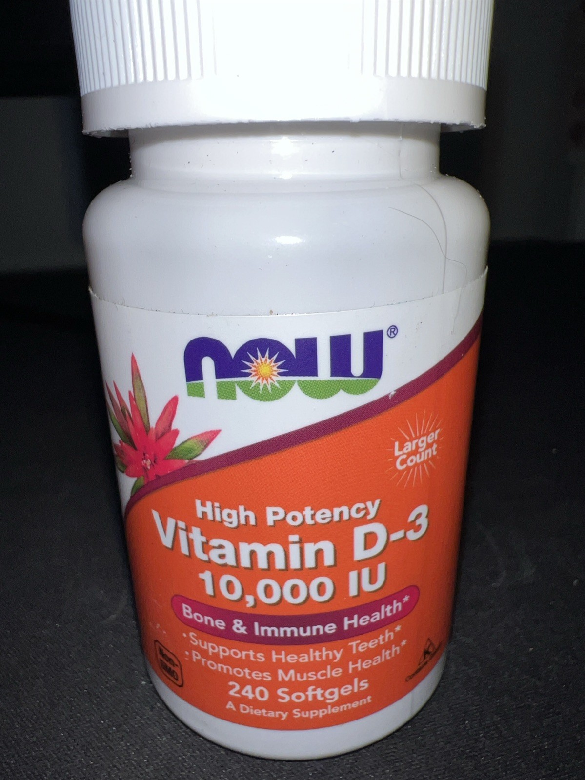 NOW Foods High Potency Vitamin D-3 10,000 Iu (250 mcg) 240 Softgels Exp2028