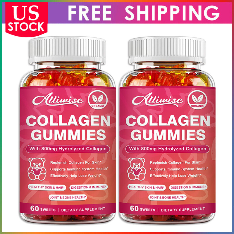 Collagen Vitamin Gummies -Hair,Skin,Nails,Premium Collagen Supplement 60 Pills