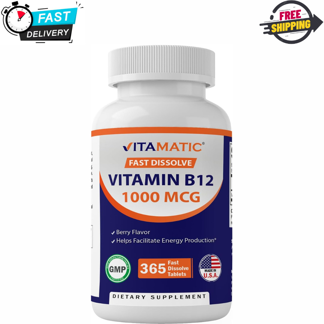 Vitamatic Vitamin B12 1000 mcg per Serving Fast Dissolve 365 Tablets (Pack Of 1)