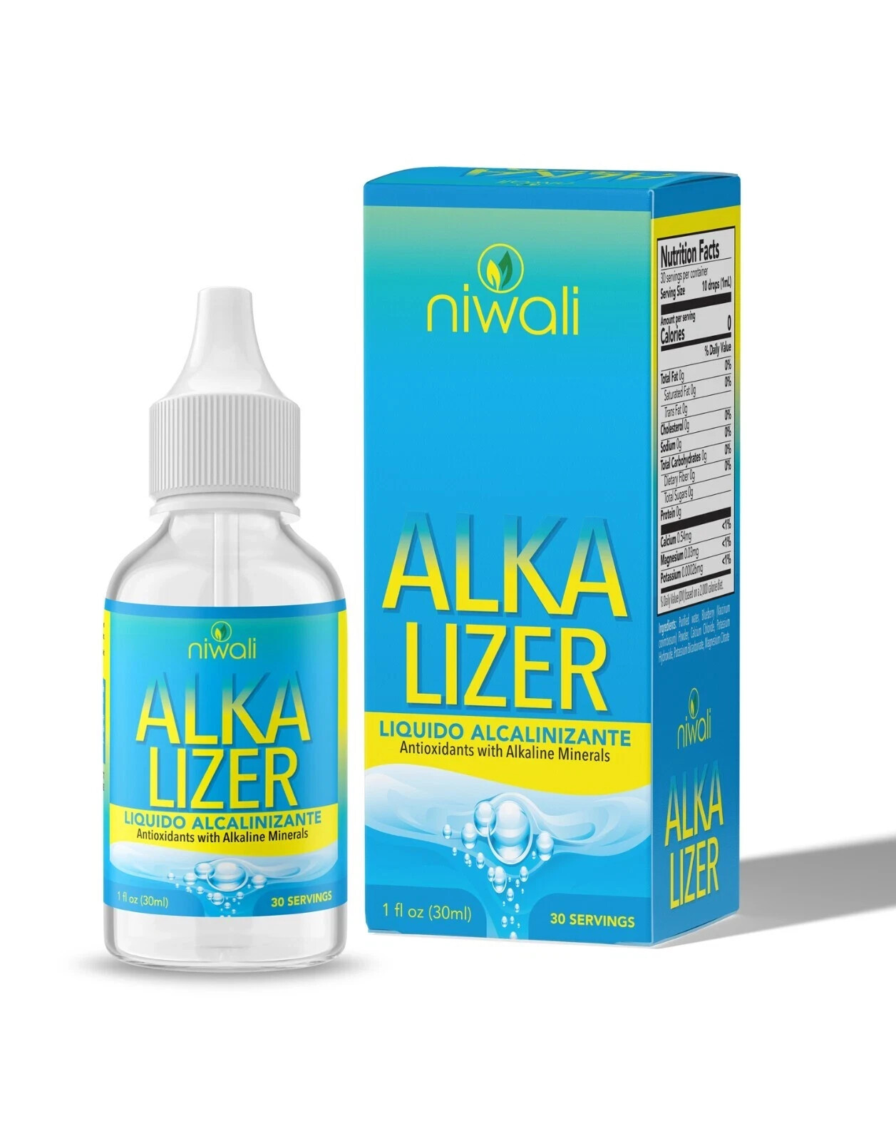 Niwali Alka Lizer Antioxidants Alkaline Mineral Drops 1Oz Electrolyte pH Balance