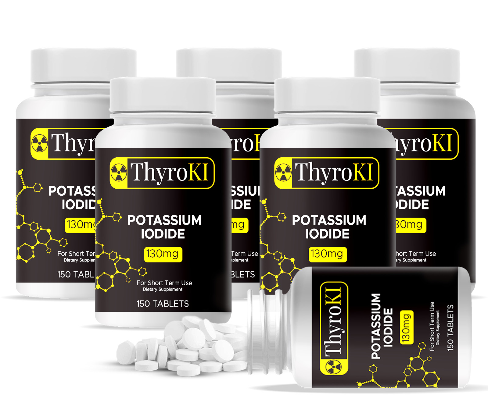 15 Pack – ThyroKI Potassium + Iodide Tablets 130 MG – 2250 Tablets Survival Kit