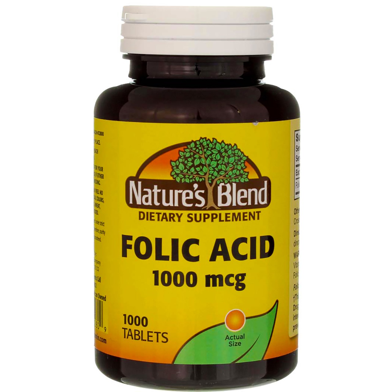 Nature’s Blend Folic Acid Tablets, 1000 mcg, 1000 Ct