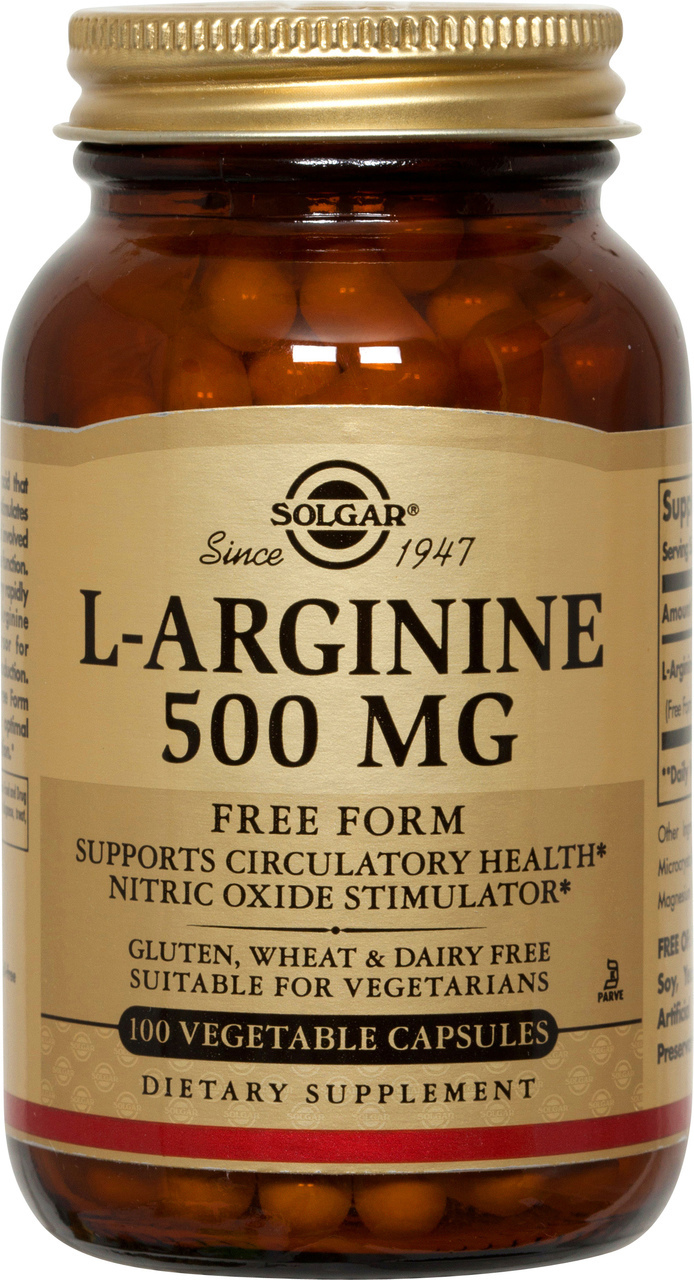 Solgar L-Arginine 500mg 100 Vegetable Capsules