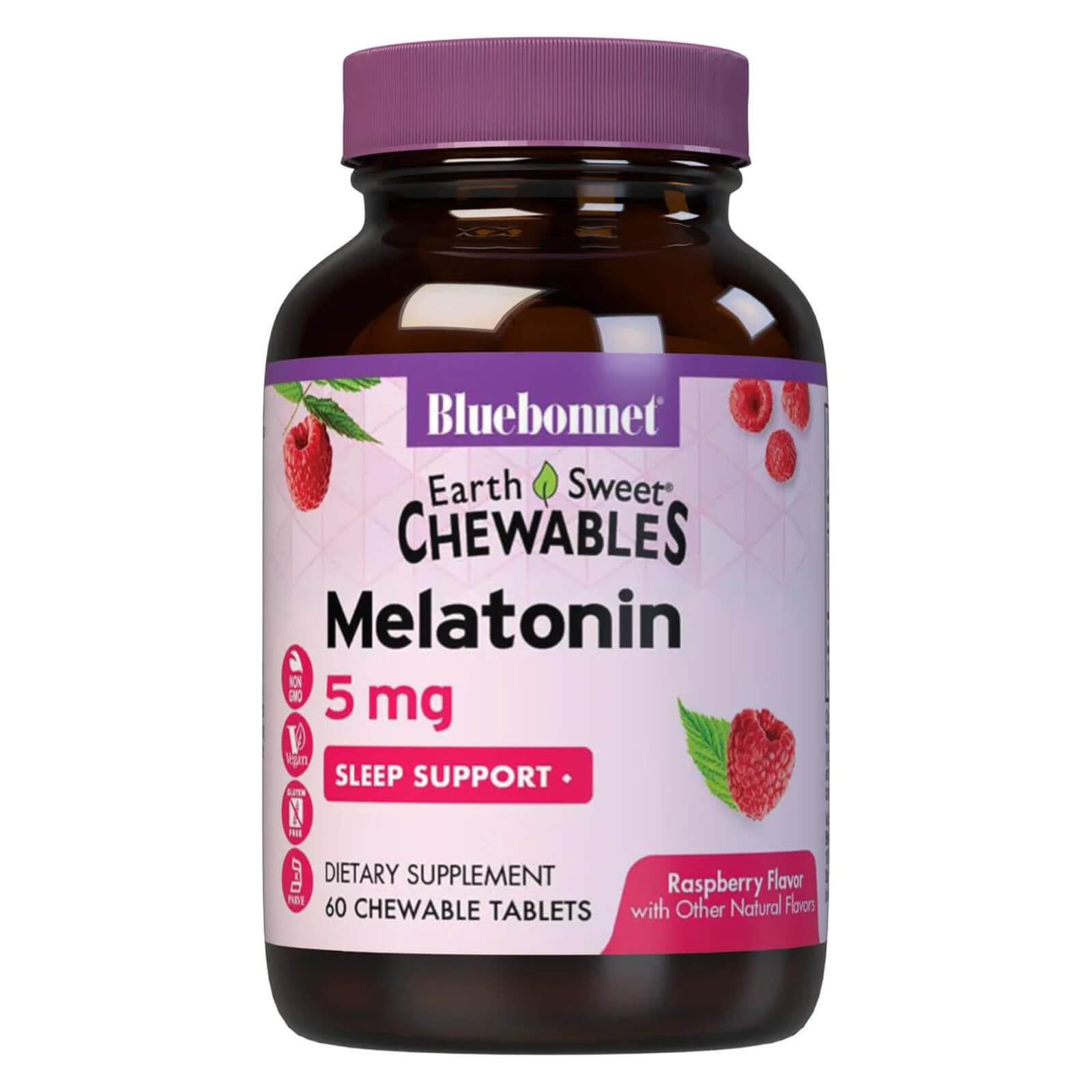 Bluebonnet Earthsweet Chewables Melatonin 5 Mg 60 Chewable Tablets, Sleep Suppor