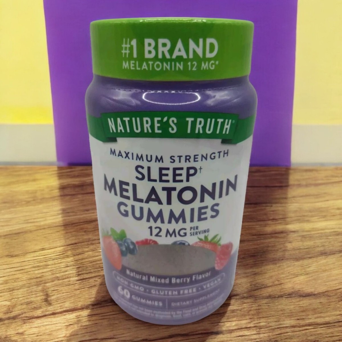 Natures Truth Melatonin Gummies 12mg Vegan Non-GMO 60 gummies EXP 12/25 New