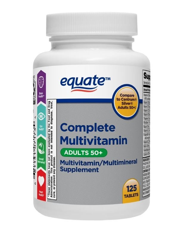 Complete Multivitamin/Multimineral Supplement Tablets, Adults 50+, 125 Count