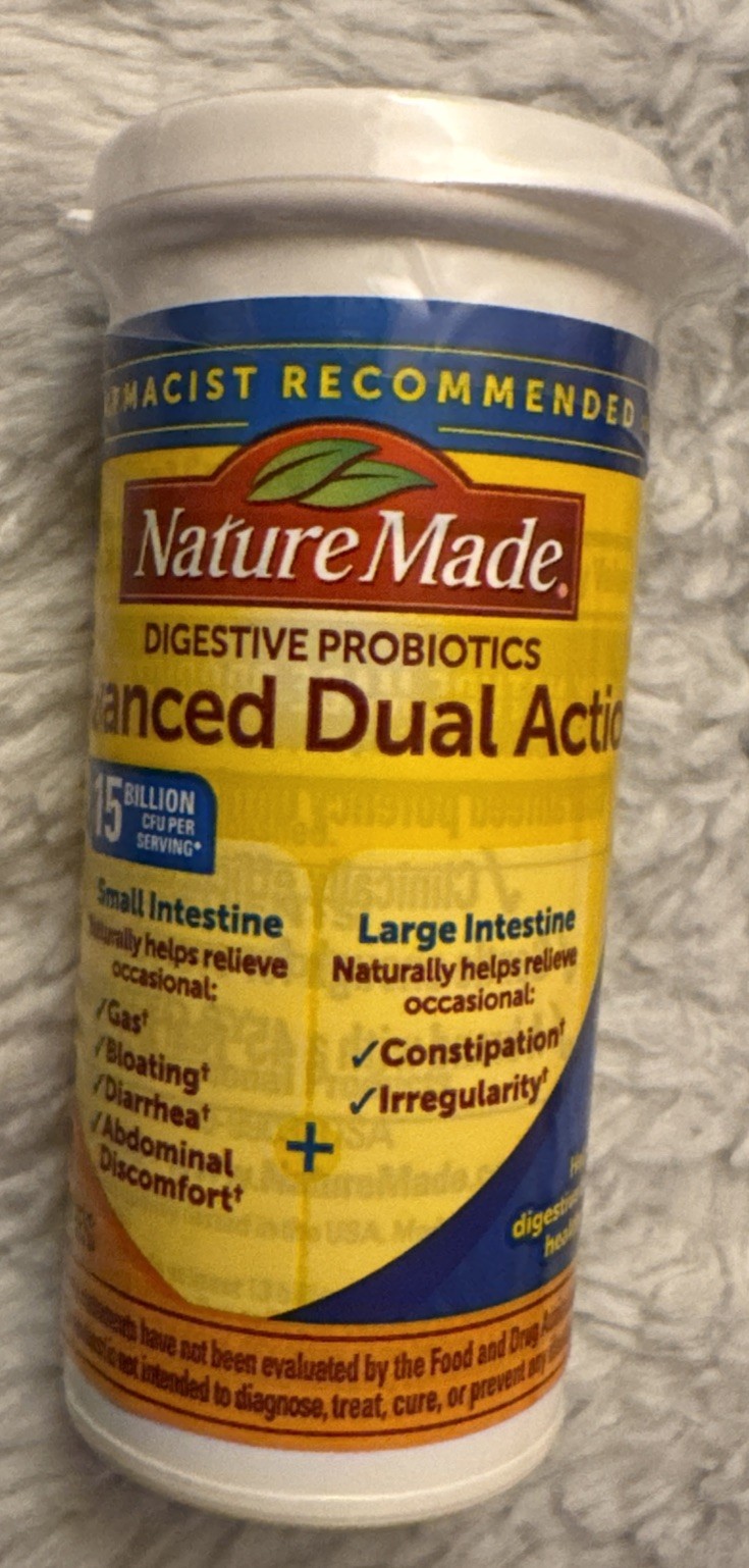 Nature Made Digestive Probiotics Advanced Dual Action 30 Capsules Exp 12/2025