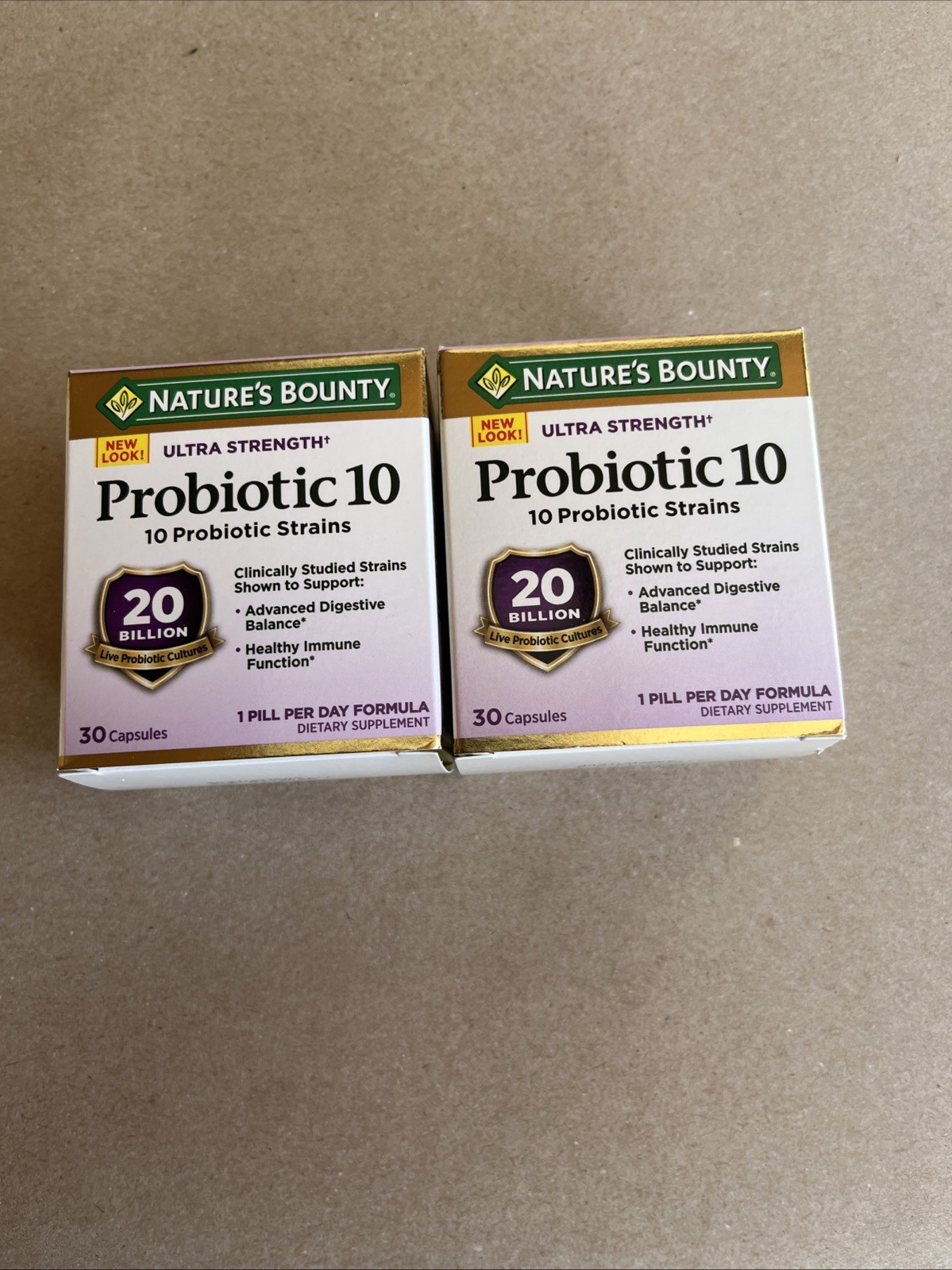 Nature’s Bounty Ultra 10 Probiotic Strength 30caps 20 billion X2 Exp 01/26 LR16