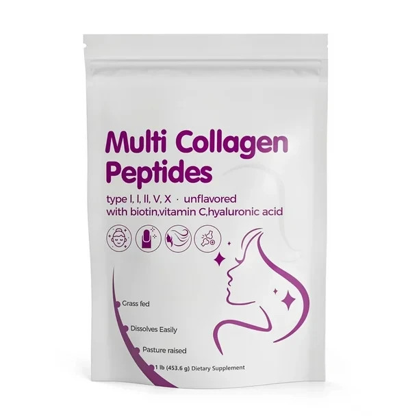 Multi Collagen Peptides Powder-Hydrolyzed Protein Peptides (Type l,l,ll,v,X) US