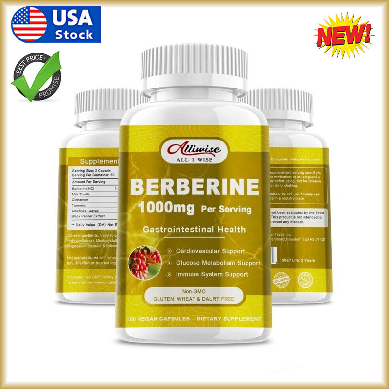 120 Caps Berberine Capsules | Cardiovascular Support | Immune System Support |