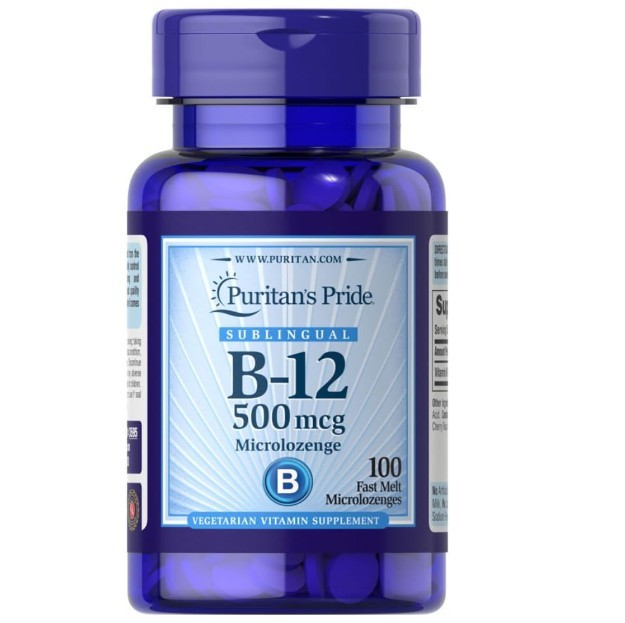Puritan’s Pride Vitamin B-12 500 mcg Sublingual – 100 Microlozenges