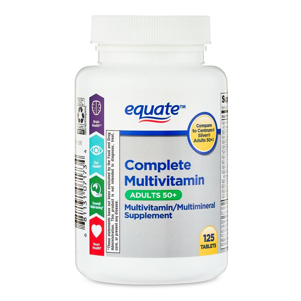 Complete Multivitamin/Multimineral Supplement Tablets, Adults 50+, 125 Count