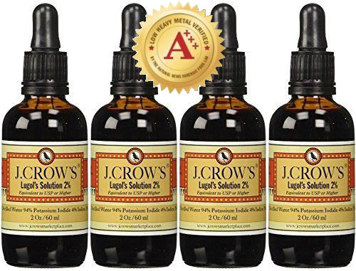 J.CROW’S® Lugol’s Solution of Iodine 2% 2 oz Four Pack (4 bottles)