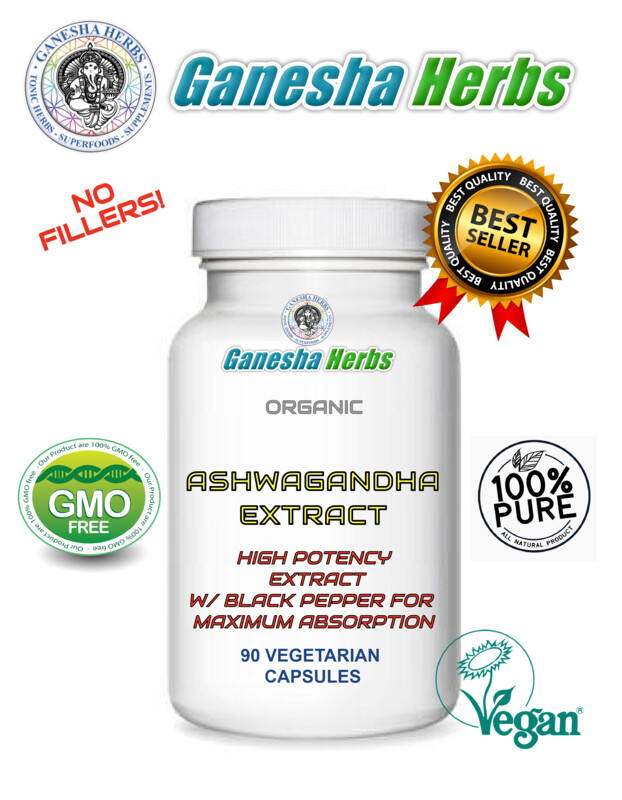 Organic ASHWAGANDHA ROOT Highest Potency & Enhanced Absorption  180 Capsules