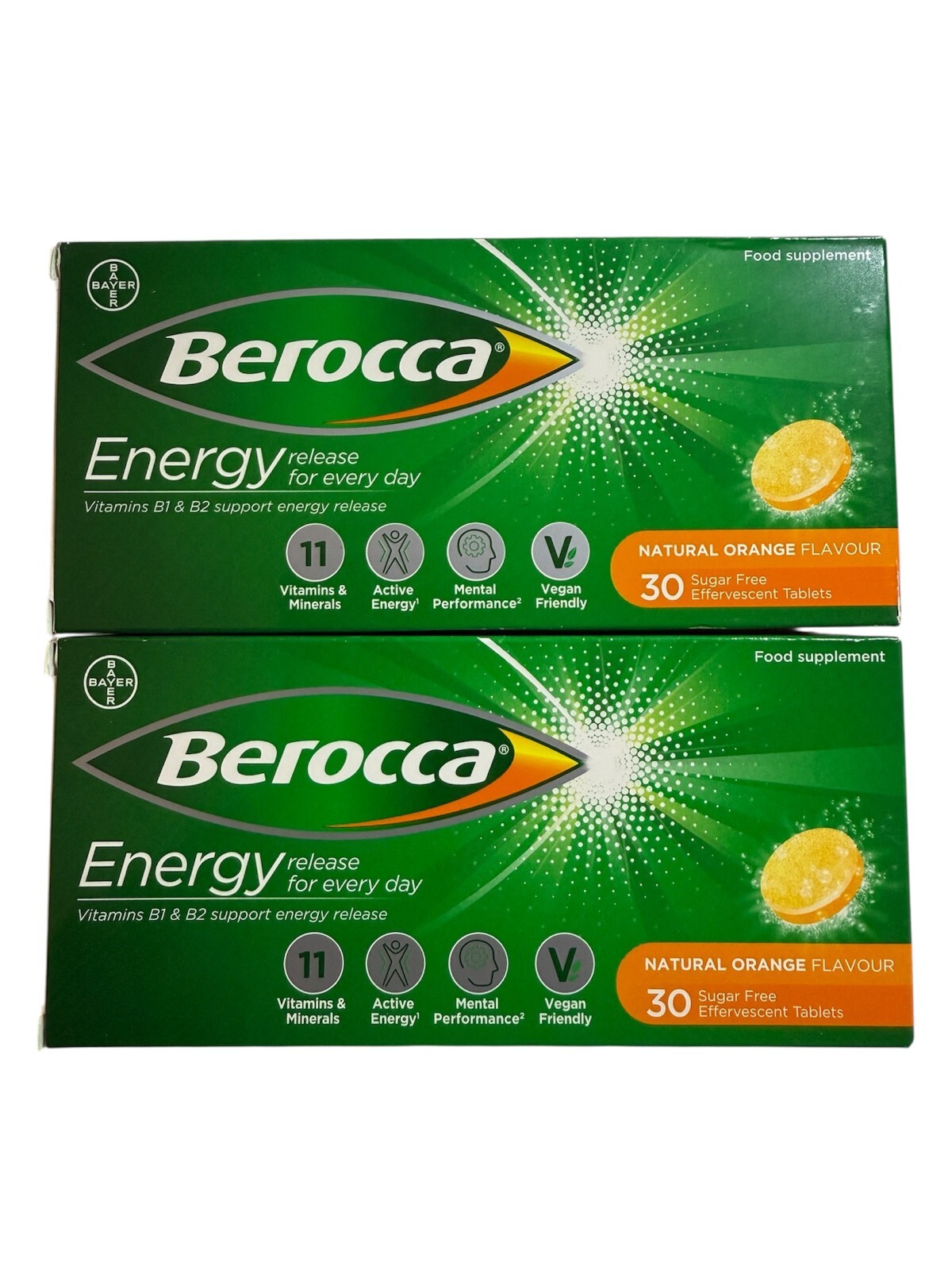 Berocca Orange Effervescent Tablets -30 (PACK OF 2)
