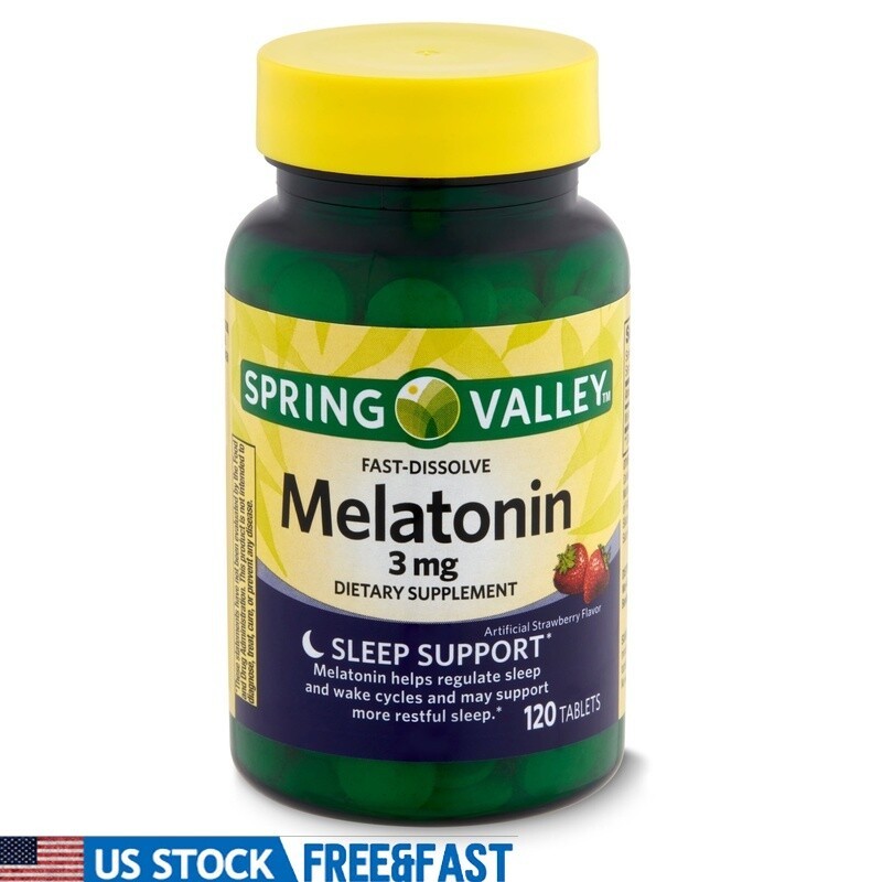 Fast-Dissolve Melatonin 3mg Sleep Support Tab 120 Count Vegetarian No Gluten New