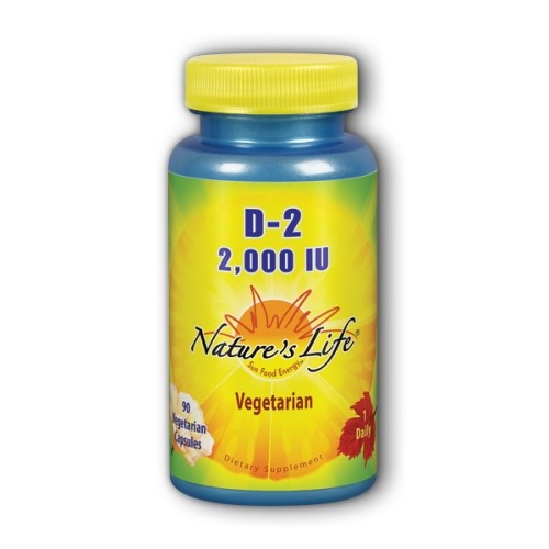 Vitamin D-2 90 Veg Caps 2000 IU by Nature’s Life