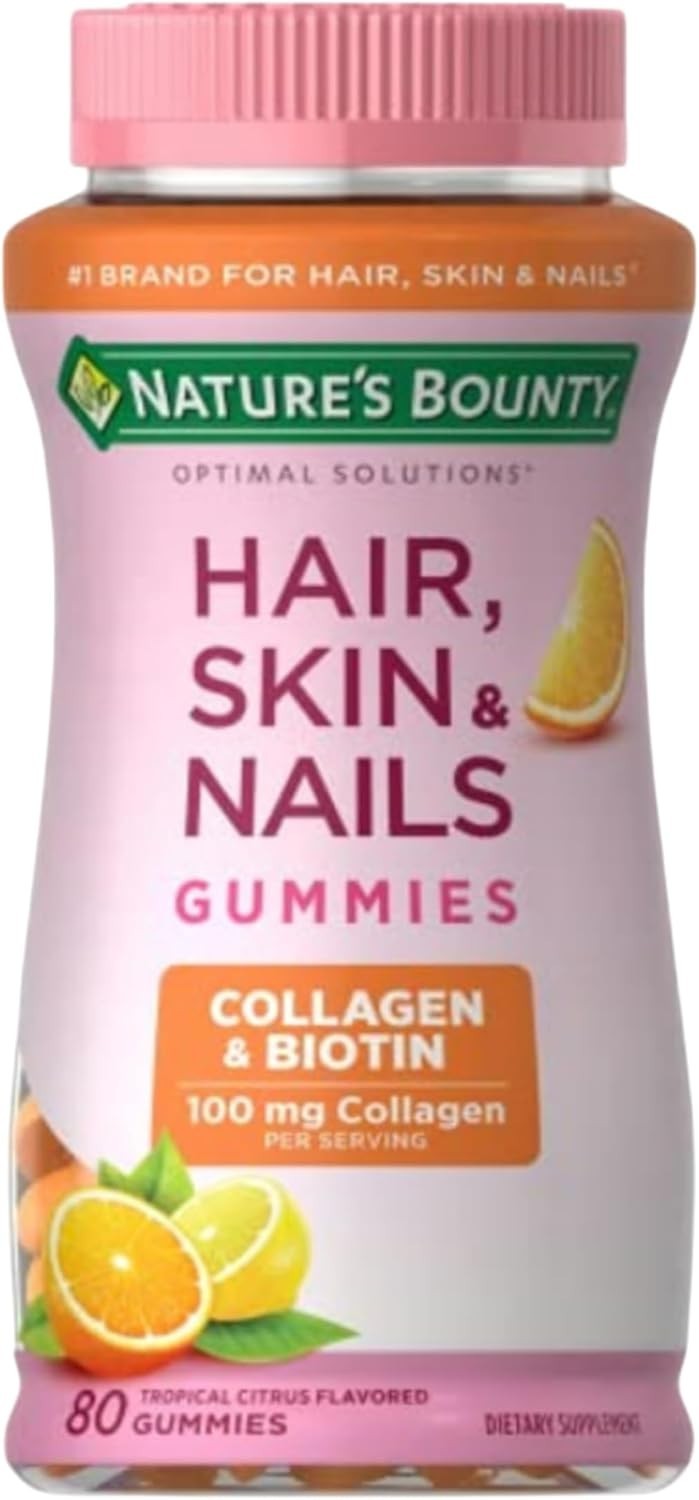 Nature’s Bounty Hair, Skin & Nails Gummies with Biotin & Collagen, 80 Ct