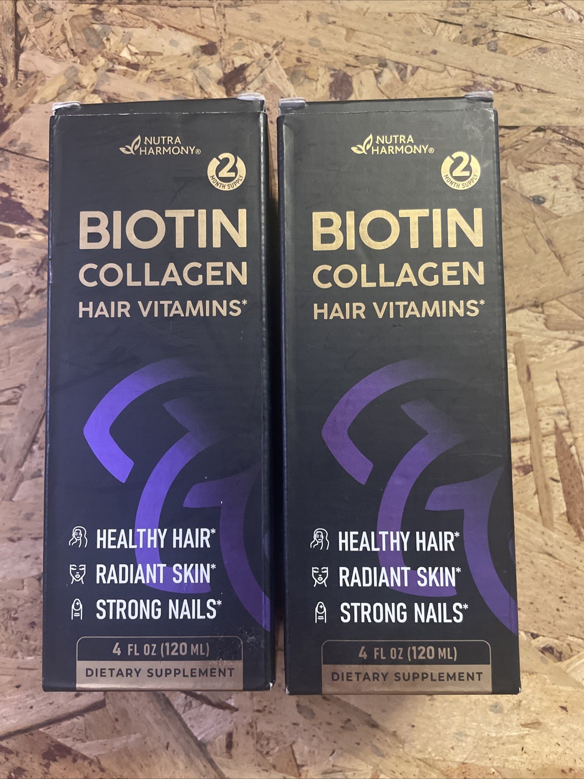 2-Pack Liquid Biotin & Collagen 60,000mcg Per Serving 4 oz. – Exp: 04/2027