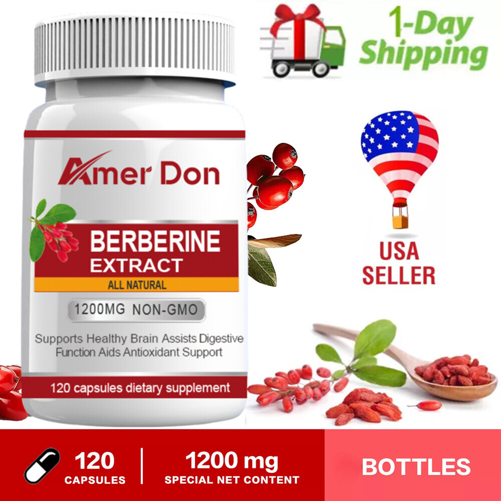 Berberine HCl 1200 MG Premium 120 CAPSULES- (Non-GMO, Gluten Free Vegetarian)