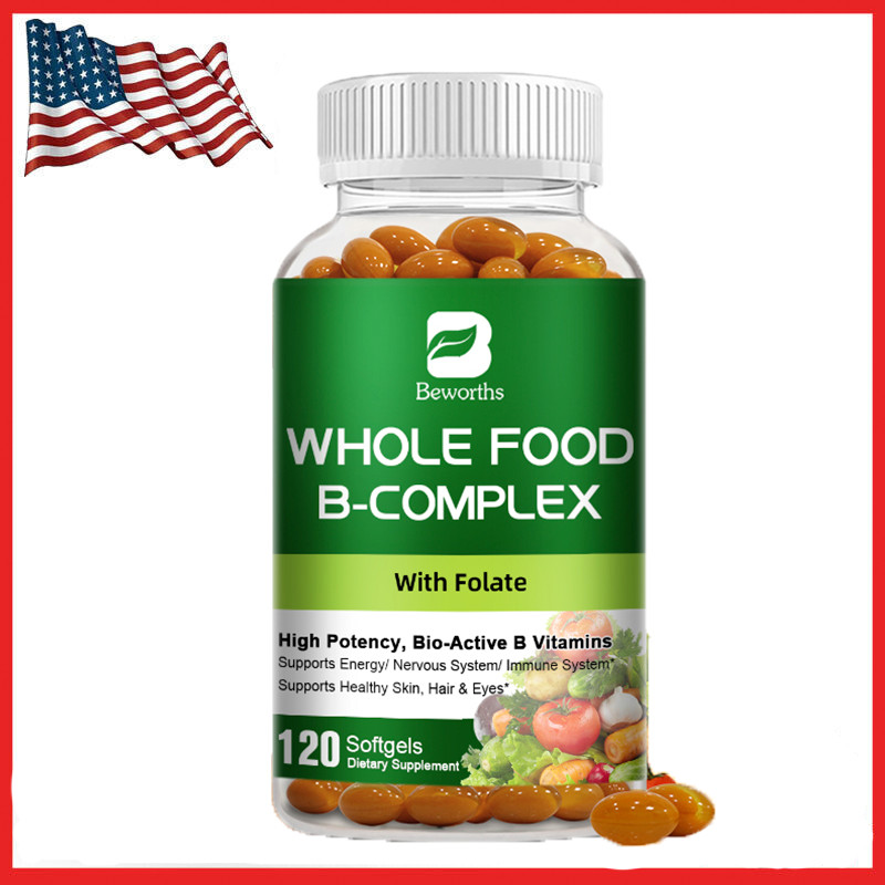 Vitamin B Complex Capsules B1,B2,B3,B5,B6,B7,B9,B12,Immune Support – 120Pills
