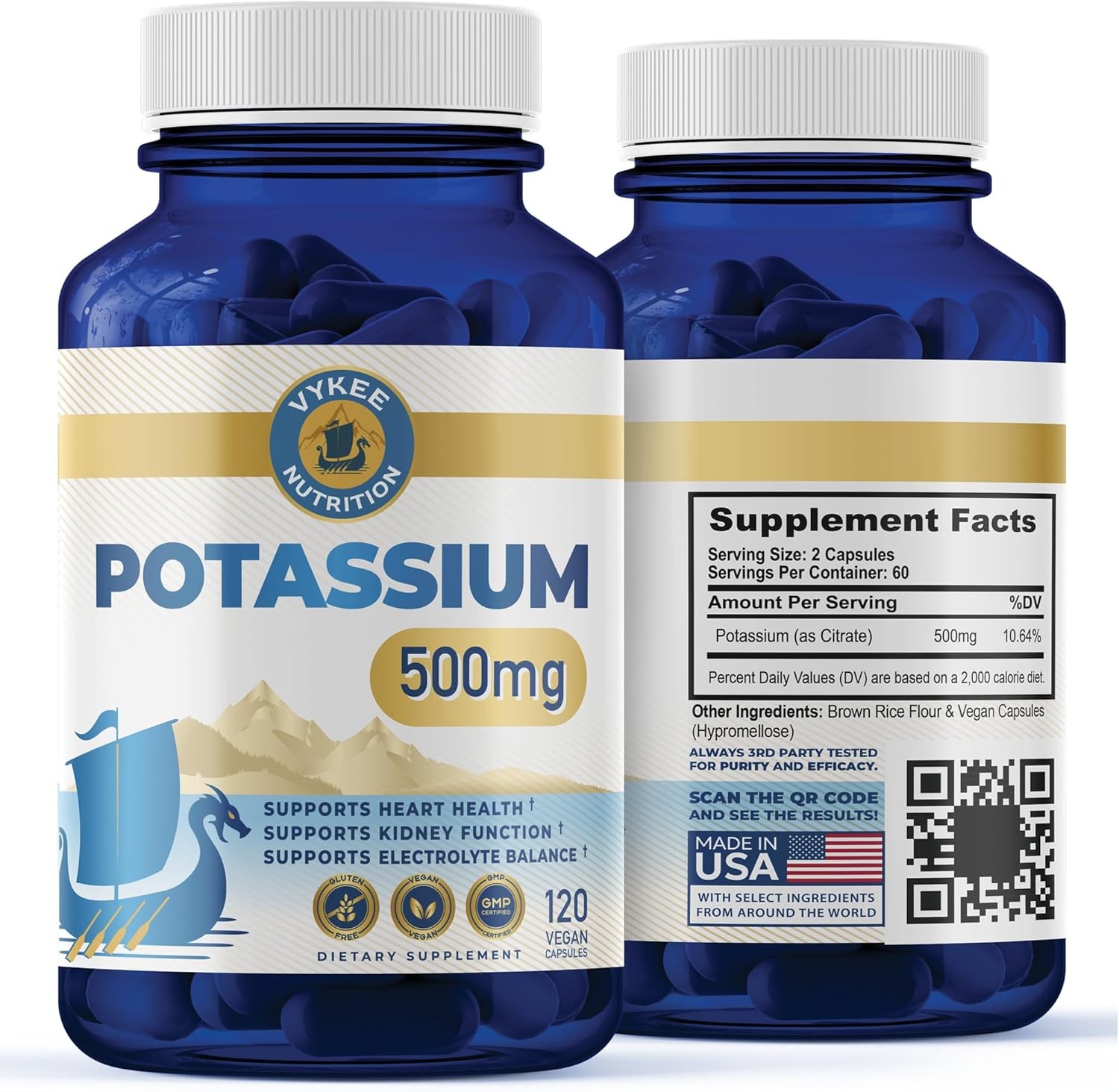 Potassium Citrate Capsules – High-Potency 500mg Per Serving |…
