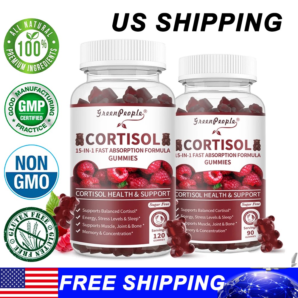 Cortisol 15-IN-1 Supplement Gumeis with Magnesium Ashwagandha L-Theanine