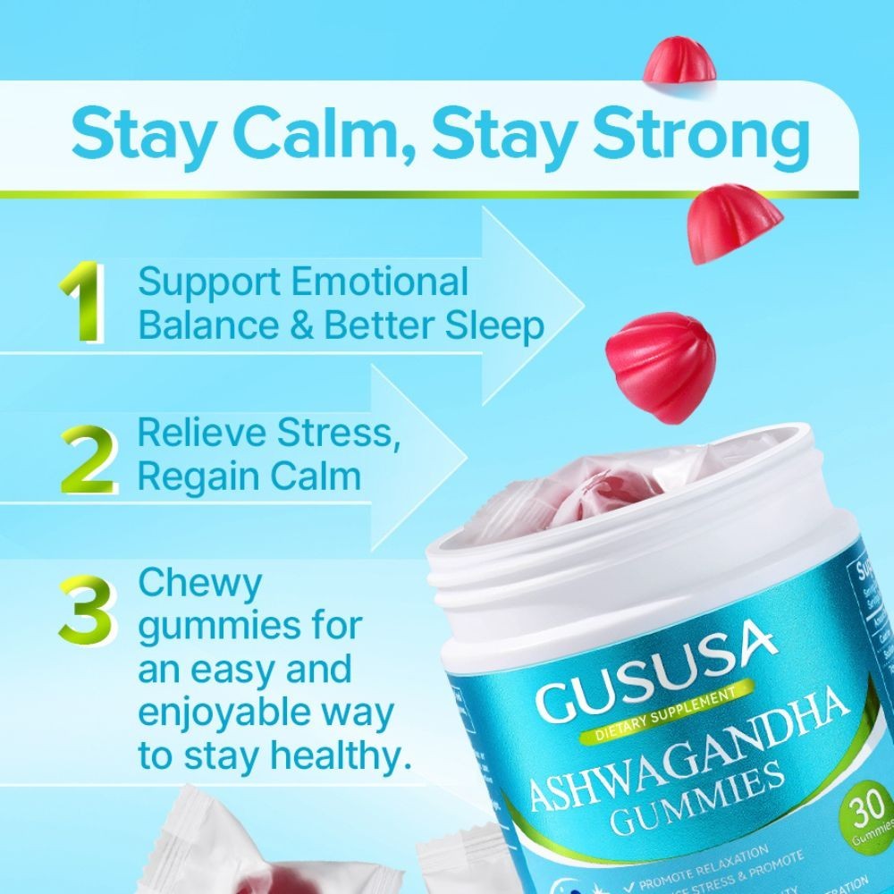 GUSUSA Ashwagandha Gummies – Support Calm Sleep & Mental Clarity