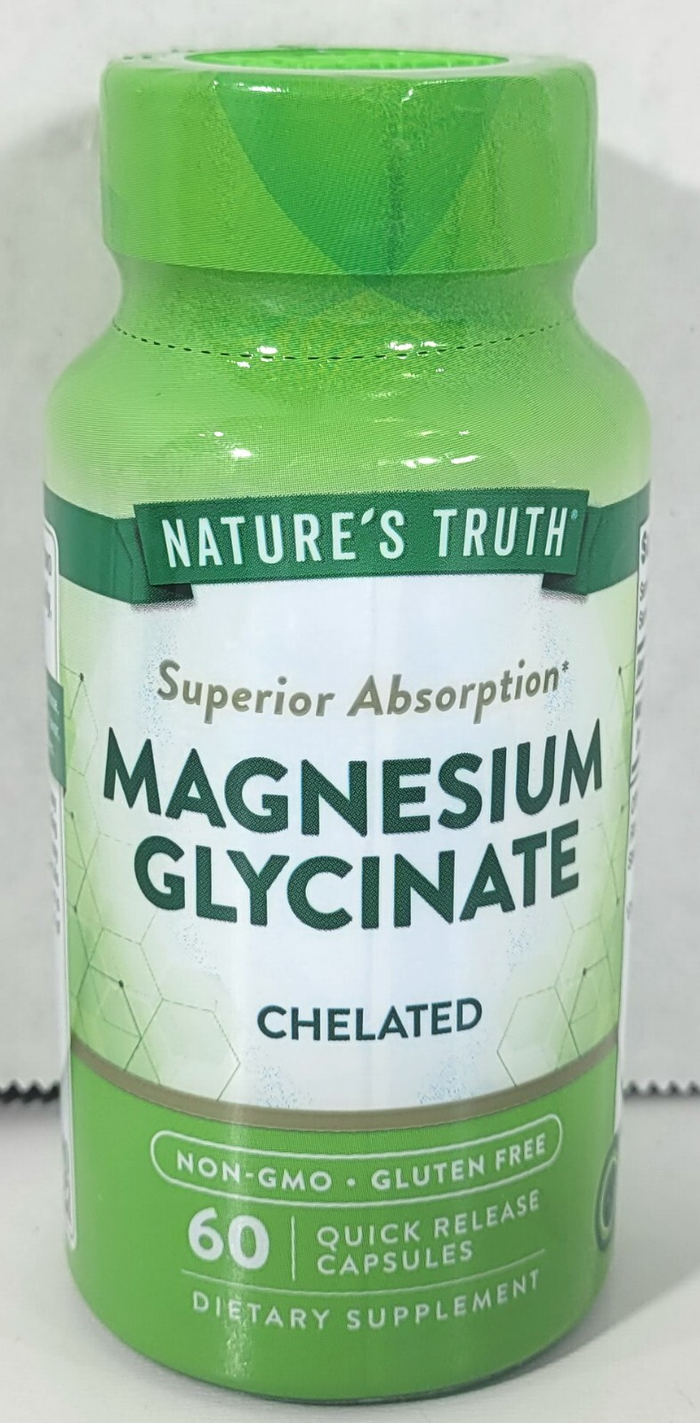 Magnesium Glycinate 200 mg | 60 Capsules | Chelated, Non-GMO | by Nature’s Truth