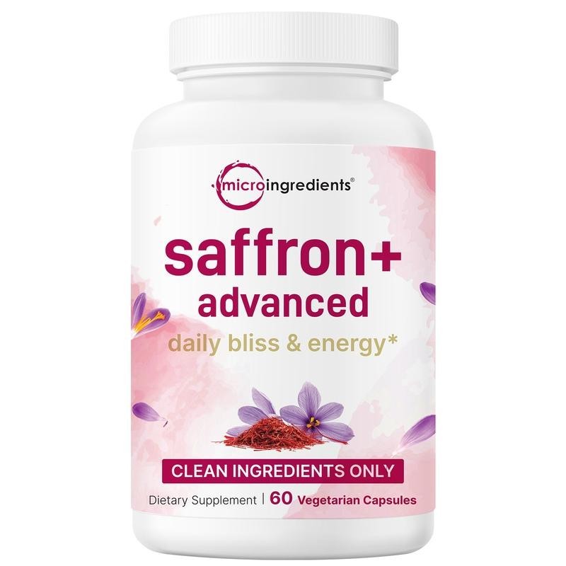 Saffron+ Advanced Mood & Energy Support – 60 Veggie Capsules | Clean Ingredients