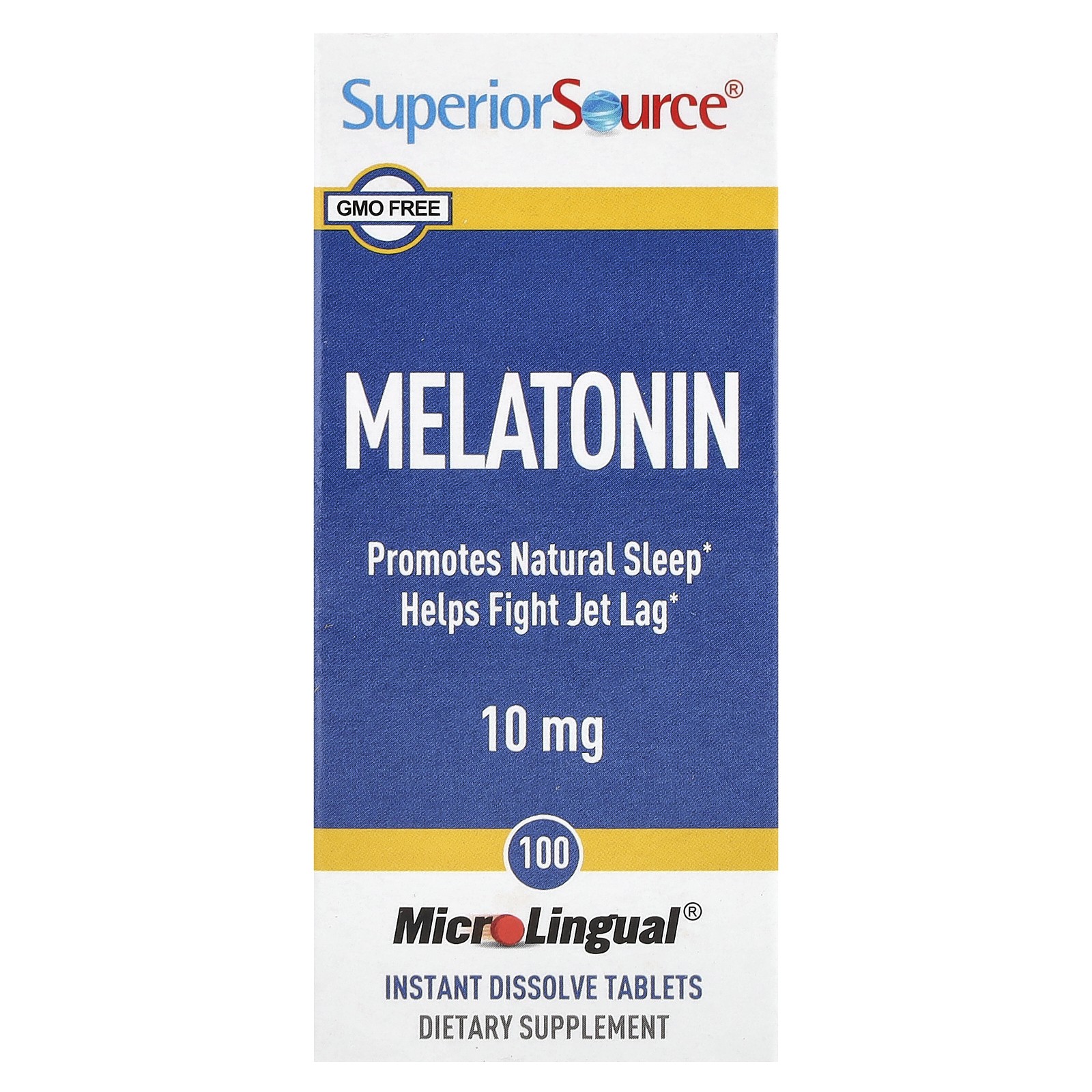 Melatonin, 10 mg, 100 MicroLingual® Instant Dissolve Tablets