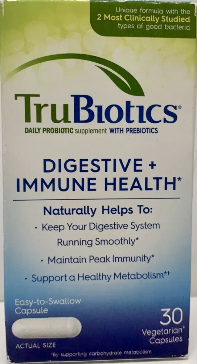 TruBiotics Probiotics for Digestive & Immune Health, 30 Caps Ex7/26 FREE SHIP