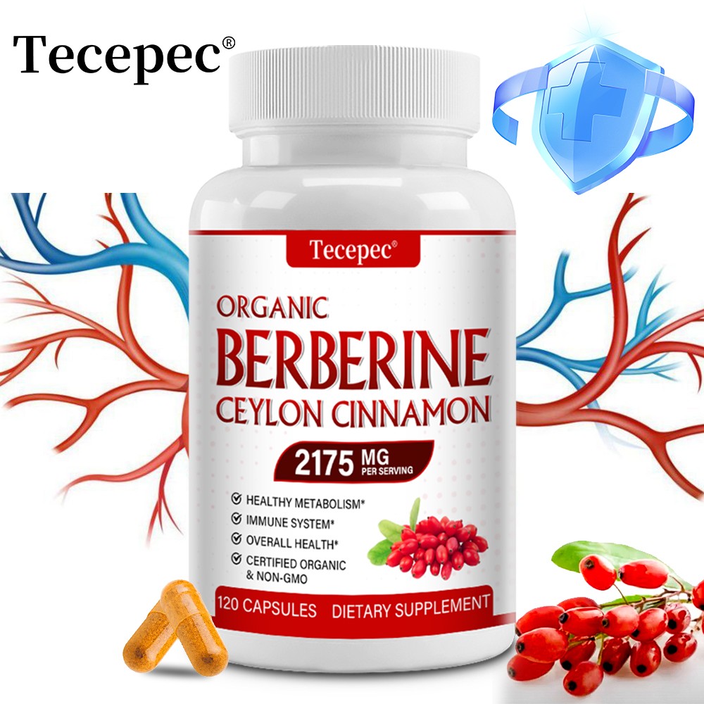 Premium Berberine with Ceylon Cinnamon 1800mg – Healthy Cholesterol 120 Capsules
