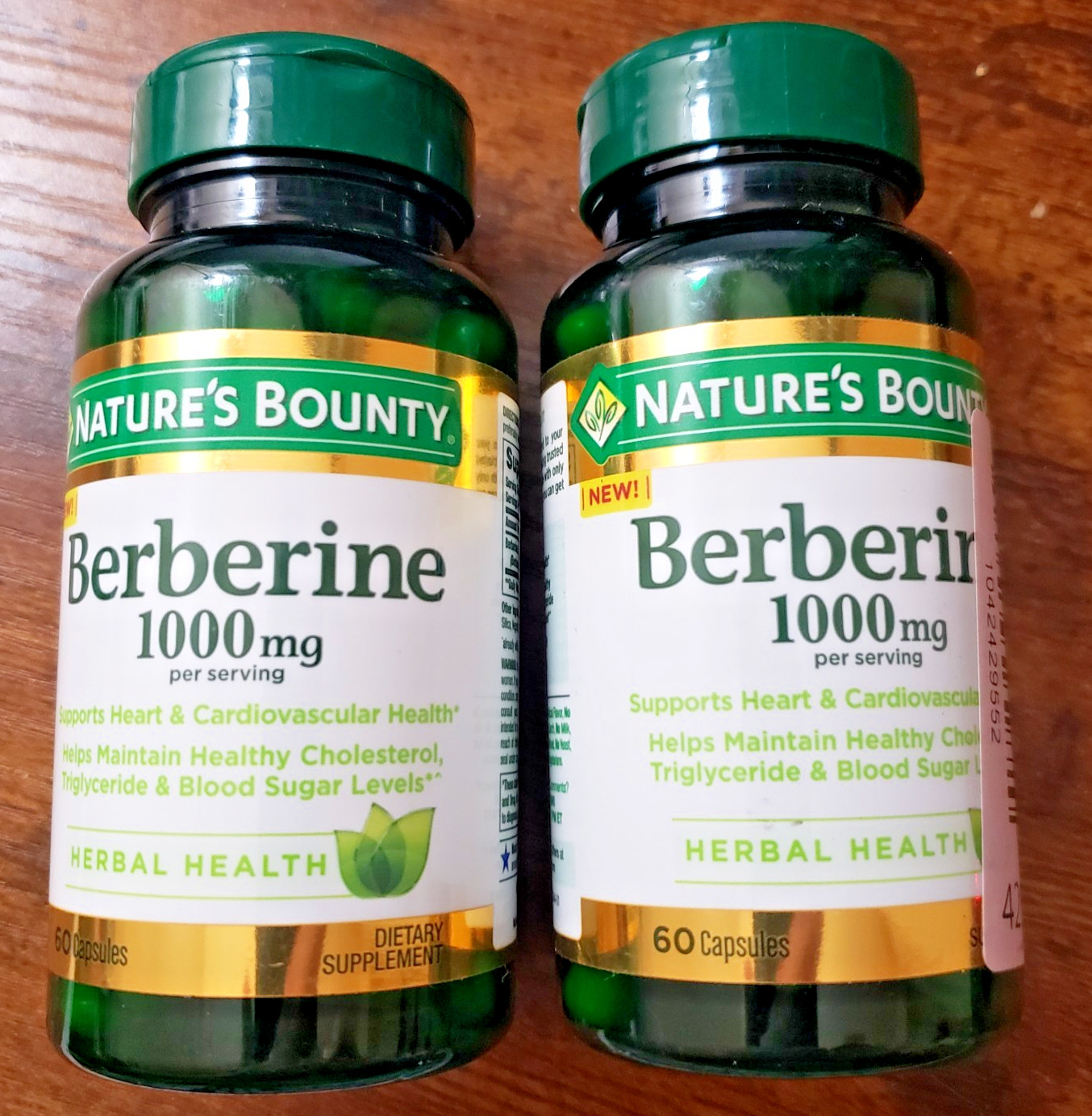 2 Pack Nature’s Bounty 1000Mg Berberine 60 Capsules Each New & Sealed Exp 4/2027