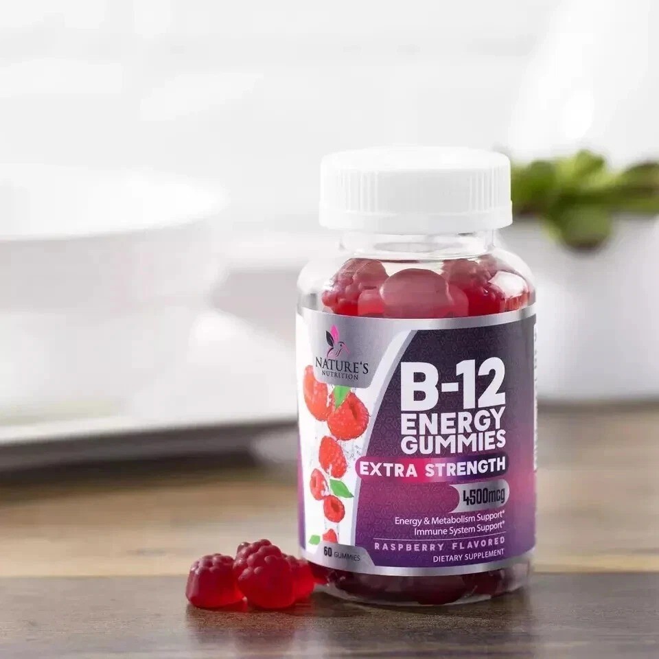 Vitamin B12 Energy Gummies – Extra Strength 4500mcg Chewable for Energy, Metabol