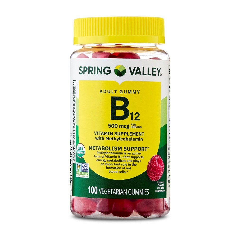 Spring Valley Vitamin B12 Supplement Vegetarian Gummies for Metabolism