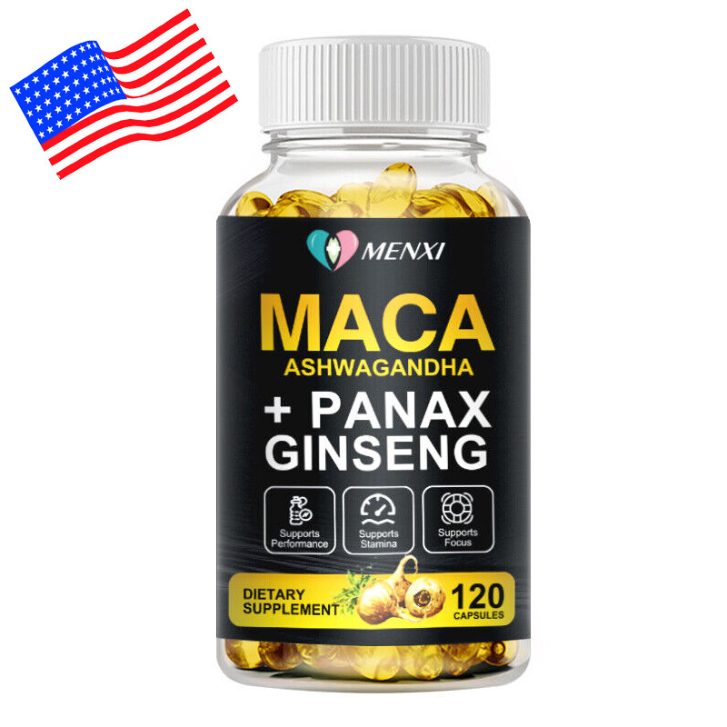 Maca Root Capsules 10000mg Black,Red,Yellow Maca Extract with Ashwagandha Pills