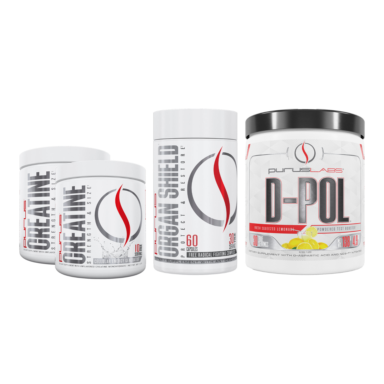 Ultimate Purus Labs Growth Stack for Men: 2x Creatine, Organ Shield & D-Pol